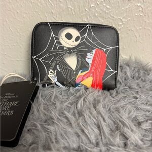 Loungefly The Nightmare Before Christmas Black Wallet with Red and White Accents